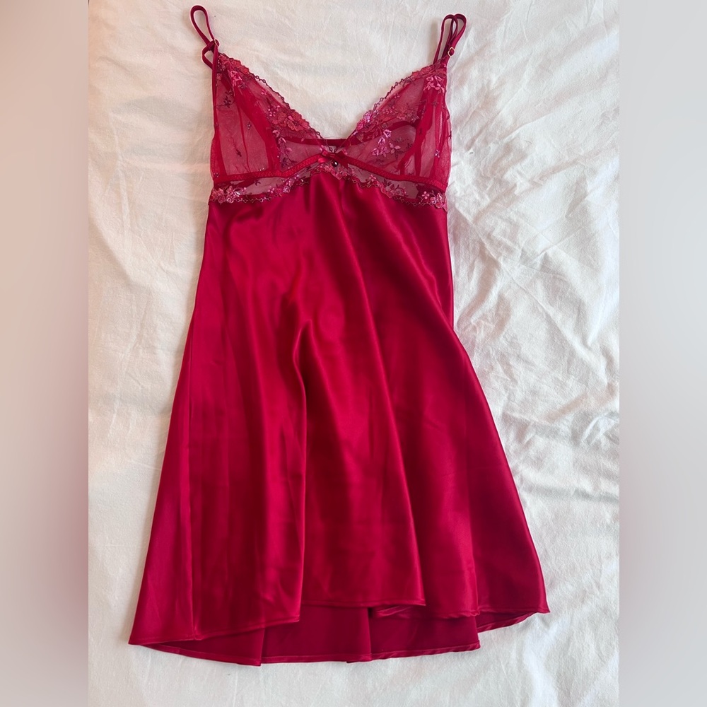 Red Victoria Secret slip dress with sequins
